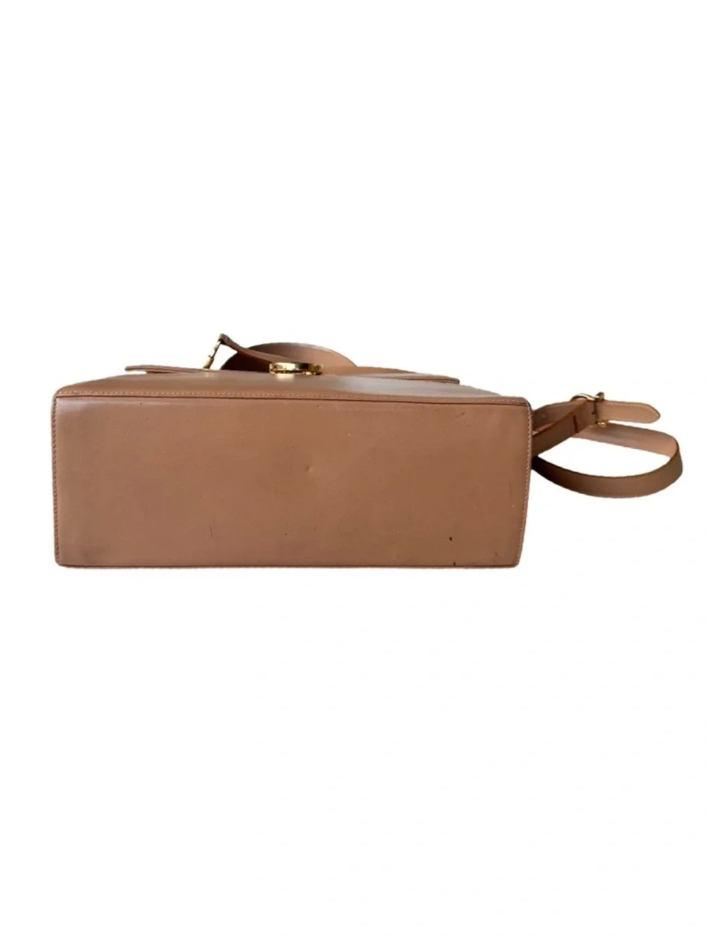 Vintage Salvatore Ferragamo Gancini Tan Leather Top Handle Shoulder Bag